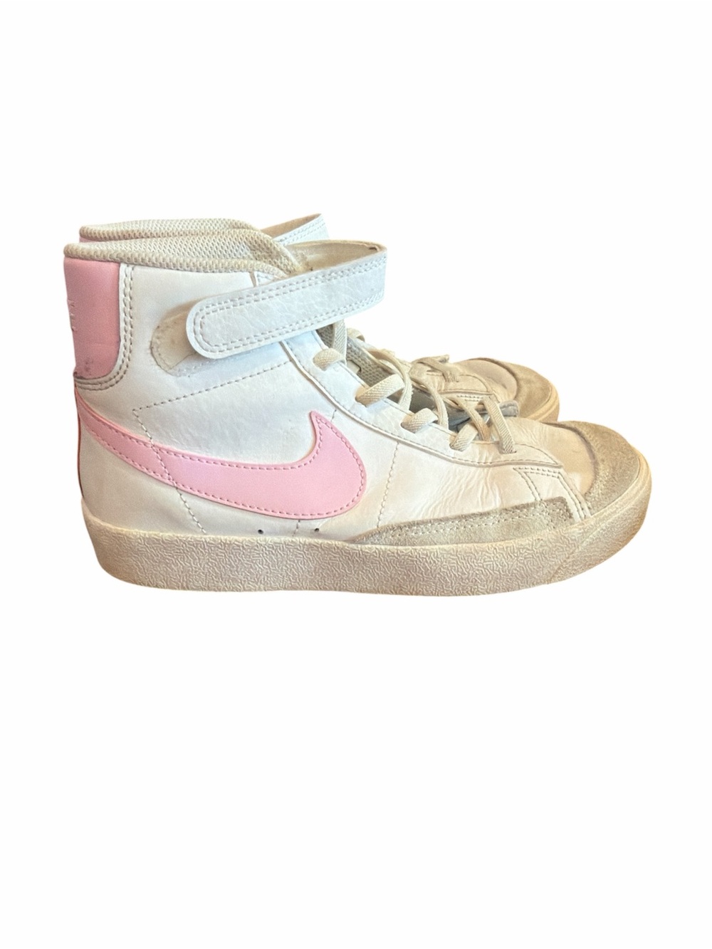 Nike Kids' High-Top Sneakers in White and Pink Size 3